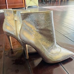 Alice + Olivia Shimmering Gold Heeled Boots